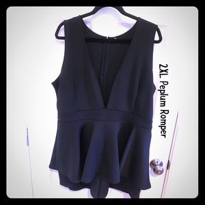 Black Peplum Romper